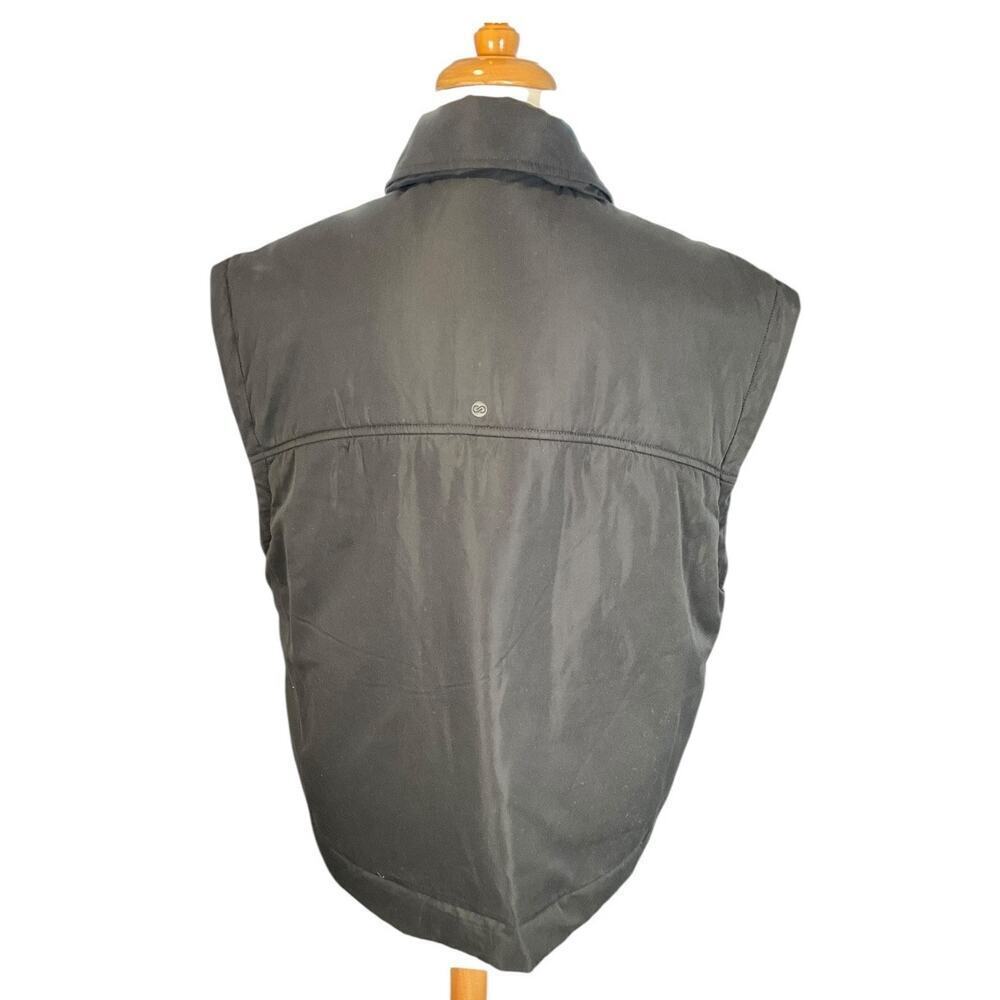 Calia by Carrie Underwood Black Puffer Vest SZ Medium Zip Front Utility Pockets - Picture 3 of 12